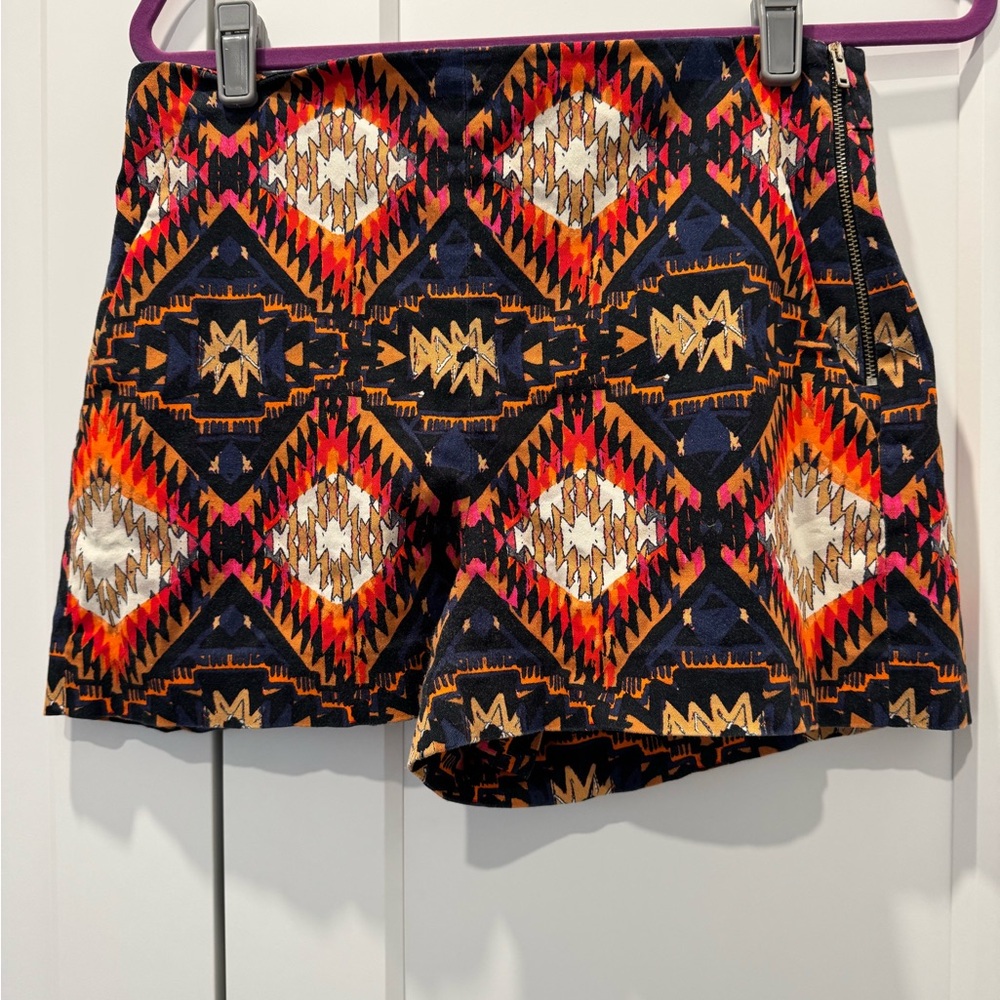 Zara Multicolor Aztec High-Waist Shorts — Women’s Printed Shorts